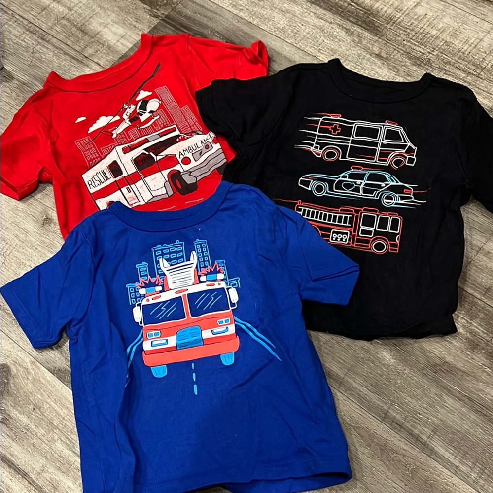 The Children's Place Red and Black Vehicle Graphic T-Shirts